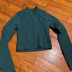 Urban Outfitters Out From Under Green Ribbed Long Sleeve Top